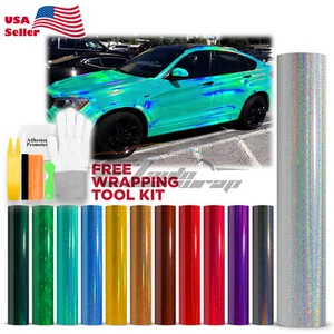 Holographic Glitter Rainbow Chrome Car Vehicle Vinyl Wrap Sticker Decal Sheet - Picture 1 of 125