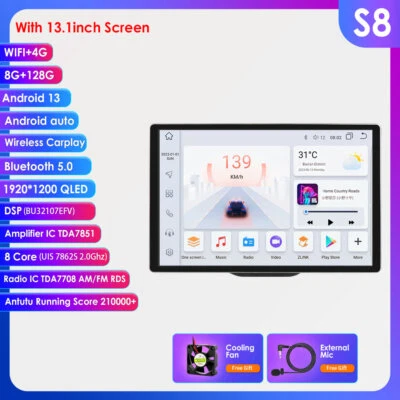 Radio estéreo para automóvil Android 13,1"8 núcleos 8+128G para Jeep Renegade 2016-20 GPS Carplay Foto 1 de 4