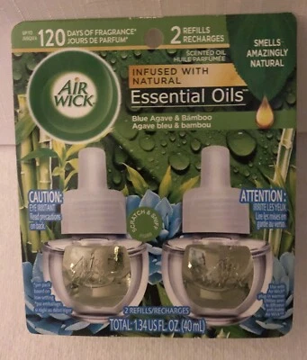 Enchufe Air Wick Aceite Perfumado Azul Agave y Bambú Aroma 2 Recambios Hasta 120 Días Foto 1 de 2