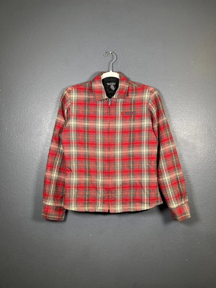 polo jeans co. Ralph Lauren talla S Camisa aislante cremallera completa vintage rayas rojas Foto 1 de 4