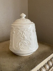 Vintage Dudley Antik 18. Jahrhundert Weiß Salz Glasiert Steinzeug Zuckerdose - Bild 1 von 9