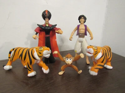 Figuras de acción vintage de Aladdin de Disney 2x Rajah Jafar Abu Foto 1 de 4