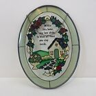 Stained Glass Suncatcher vtg oval Cottage Home mobile antique house