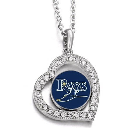 Tampa Bay Rays Womens Sterling Silver Heart Necklace With Pendant D19 Cover
