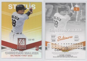 2015 Panini Elite Status Gold /49 Christian Walker #1 Rookie RC