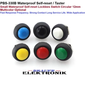 ✅ Mini rund Druck Taster 12mm PBS-33B 3A. 125V AC in 5-Farben ✅ - Bild 1 von 8