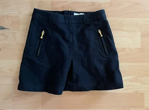 KATE SPADE black A-line Skirt Size 10 Girls Casual Gold Zipper Pockets W1 - Picture 1 of 3
