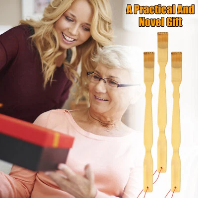 Set of 3 Natural Bamboo Back Scratchers Long Handle Massagers Itch Relief Tools - image 1 of 4