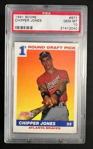 1991 SCORE #671 CHIPPER JONES RC BRAVES HOF PSA 10 A5064-236