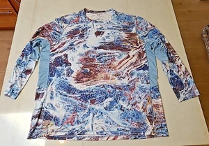 Realtree Fishing T-Shirt Mens 3XL Blue Water Print Long Sleeve Performance - Picture 1 of 4