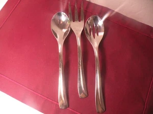 3 Serving Pieces Of J A Henckels Villa Bella Stainless Flatware Fork Solid Spoon - Picture 1 of 5