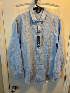 East Castle Men's Casual 100% Linen Comfort Long Sleeve Button Up Shirt NEW S1 - Picture 1 of 5