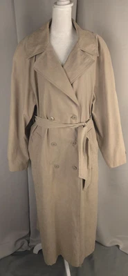 Chaqueta De Colección Regent Park Mujer 16 Beige Gabardina Militar Doble Pecho Foto 1 de 4