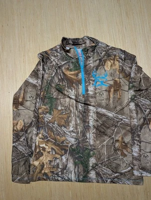Camisa de caza Bushmaster para mujer Realtree Xtra camuflada XL 1/4 cremallera manga larga azul Foto 1 de 4