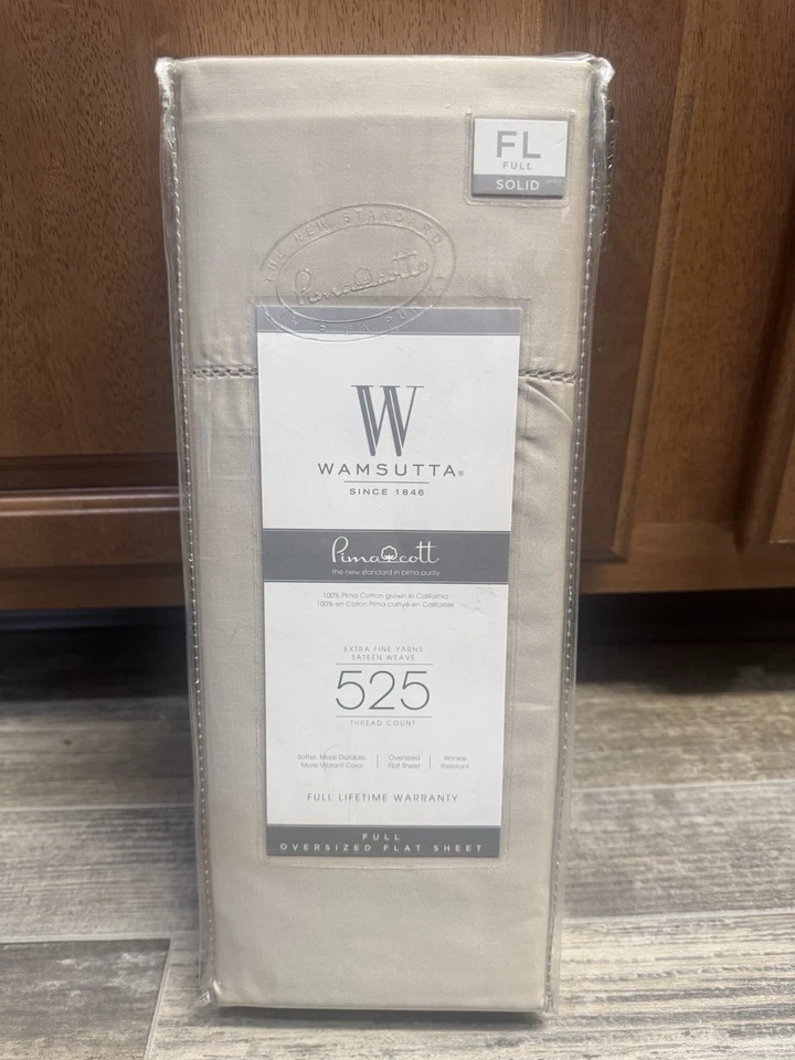 Sábana Wamsutta Extra Fina Satén 525 100% Algodón Pima COMPLETAMENTE Plana Grande Plateada Foto 1 de 3