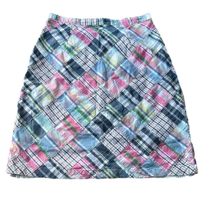 Willi Smith Patchwork Madras karierter A-Linien-Rock Damengröße 6 Sommer Boho - Bild 1 von 8