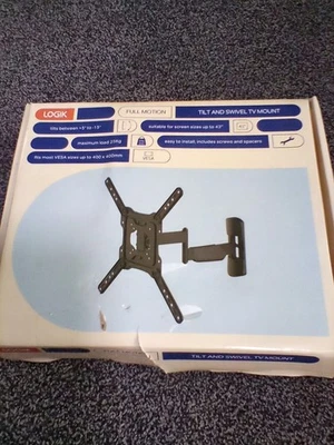 LOGIK LFMM16 Full Motion Tilt & Swivel TV Wall Mount Bracket up to 43'' / 25Kg - Image 1 of 4