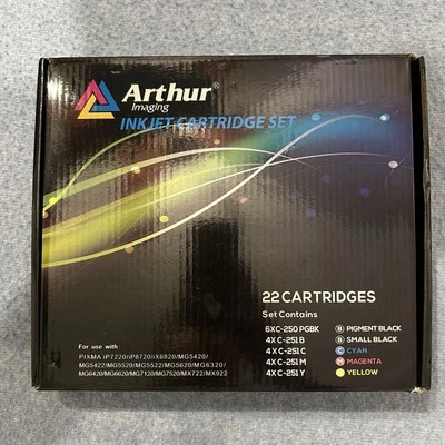 Arthur Imaging Inkjet Cartridge Set 22 Canon Printers PIXMA IP7220/MG5420/MX922 - Image 1 of 4
