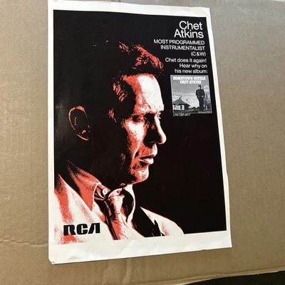 Original 14-10" Chet Atkins Hometown Guitar 1968 Album Ad FLYER-c - Image 1 of 3