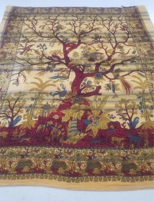 Vintage Indian Printed Tree of Life Bedspread 242x212cm - Image 1 of 4