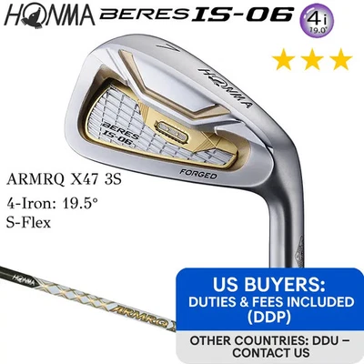 HONMA BERES IS-06 2-Star 4-Iron 19.5° Single Iron S-Flex ARMRQ X 47 w/Headcover - Image 1 of 4