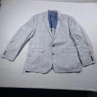 Lauren Ralph Lauren Blazer Mens 48L Blue Plaid Slim Fit Linen Sport Coat Jacket - Изображение 1 из 4