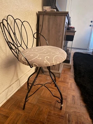 Кованое железо тщеславия стул #Vintage описание: винтажный кованое железо туалетный столик ch - Изображение 1 из 4