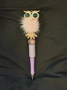 Beaded Pen Custom Gifts! Basket Filler! Journal! Collect! Teen Purple Old - Picture 1 of 2