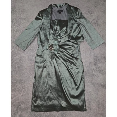 Colección Vestido Granero Verde Vestido Chaqueta Conjunto Noche Fiesta Formal Talla 12 Usado en Excelente Condición Foto 1 de 4