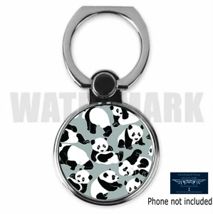PANDA BEAR PATTERN SUPPORTO ANELLO TELEFONO METALLO PERSONALIZZATO - Foto 1 di 2