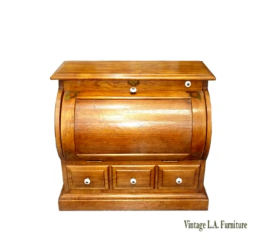 Vintage French Country  Oak Table Top File Cabinet ~ Secretary - Image 1 of 4