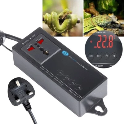 For Lizard Digital Reptile Aquarium Thermostat Heat Mat Temp Control Incubator - Image 1 of 4