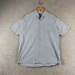 Rusty Shirt Men's Large Blue White Striped Cotton Regular Fit Button Down Pocket - Picture 1 of 7