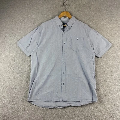 Rusty Shirt Men's Large Blue White Striped Cotton Regular Fit Button Down Pocket - Image 1 of 4