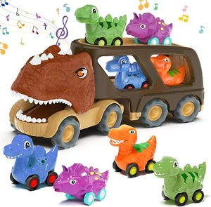 Dinosaur Toys for Kids 3-5 Years Old,Dinosaur Transport Carrier Truck with 4...  - Picture 1 of 7