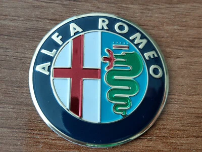 CLASSIC golden Alfa Romeo GIULIA-style steering wheel emblem badge logo 40mm - Image 1 of 4
