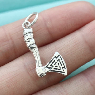 925 Пробы викинг топор подвеска кельтский норвежский племенной для ожерелье - Изображение 1 из 4