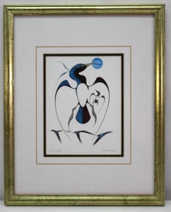 Arte Isaac Bignell Enmarcado Mate Firmado Pájaro Nativo Cree Indígena Edición Limitada - Imagen 1 de 23