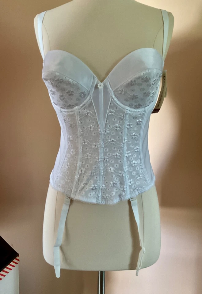 DOMINIQUE TORSOLETTE 白色斗篷 尺寸 36 B 带 STRAPS 完好 带 TAGS NYLON POLY EXC — 第 1/4 张图片