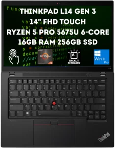 Lenovo ThinkPad L14 Gen 3 14" FHD Touch Ryzen 5 PRO 5675U 16 GB 256 GB SSD 4 anni di qualità - Foto 1 di 11
