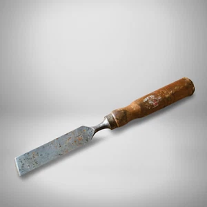 Herramienta de carpintero cincel vintage de acero fundido con mango de madera de 1" de 27 cm de largo - Imagen 1 de 13