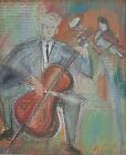 ZILLA NEWMAN (1911-1977), Pastel on Cartoon, The Orchestra, Cello,  Signed 