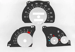 Tachoscheibe für Opel Kombi Tacho Vectra A - Astra F CARBON Tachoscheiben 1006 - Bild 1 von 1