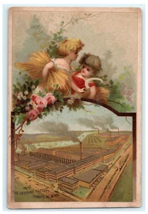 Deering Factory Aerial View Lovely Girls - Mower Agriculture - THOS COX DOVER DE - Picture 1 of 2