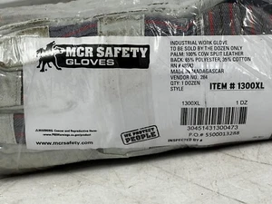 MCR Safety Select Shoulder Split Cow Gloves, XL, Blue W/Red Stripes 1300XL - Picture 1 of 5