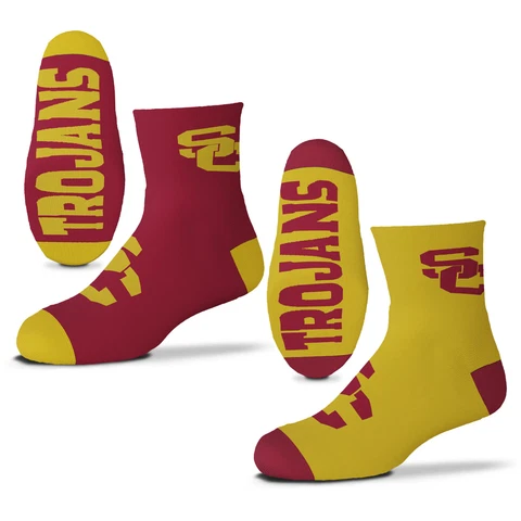 Youth For Bare Feet USC Trojans Two-Pack Quarter-Length Team Socks Cover