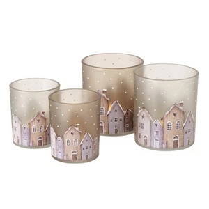 4 pz fari a vento case vetro grigio bianco marrone n344 portacandele casa case decorative - Foto 1 di 13