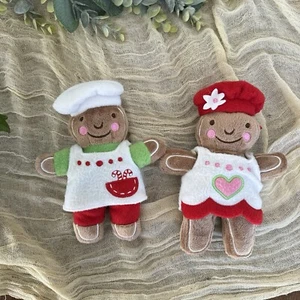 St. Nicholas Square Stuffed Gingerbread boy + girl Baking Pair Plush Ornament - Picture 1 of 7