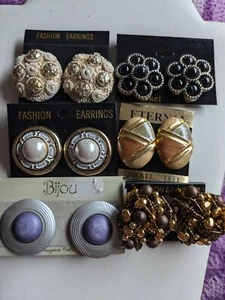 Fantastic Lot of BNWTS Vintage 1980's Clip On Earrings by Eternal & Bijou - Bild 1 von 7