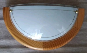 Wandleuchte 1-flammig Buche Farbe mit Milchglas - Bild 1 von 5